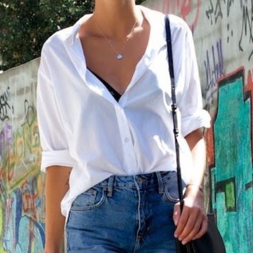 Oversized White Button-down